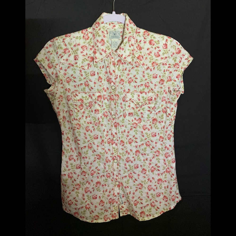 Lucky Brand Floral Short Sleeve Top